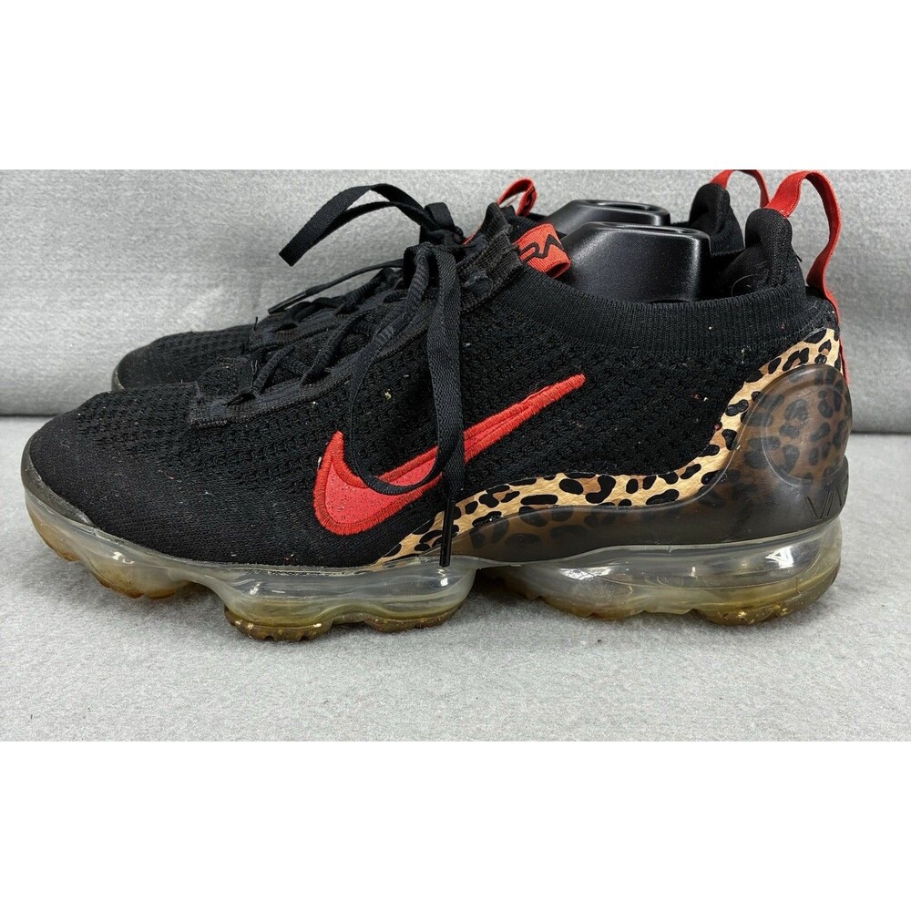 Nike Air Vapormax 2021 FK Womens Size 8.5 Black Leopard Print Shoes DH4090-001